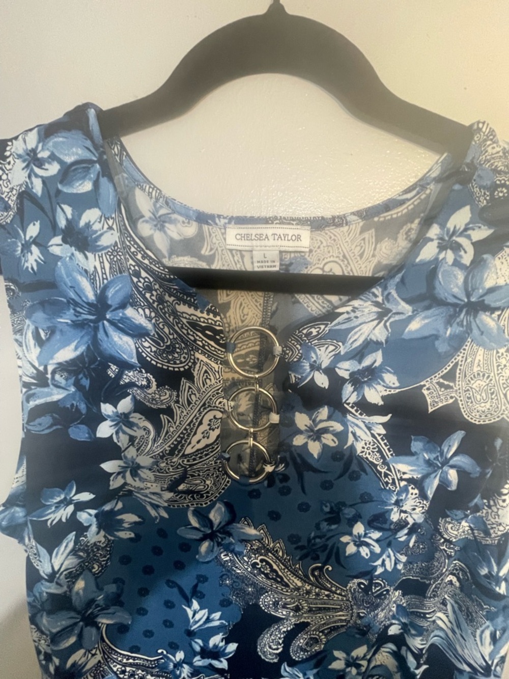 Chelsea Taylor Blue Floral Paisley Dress